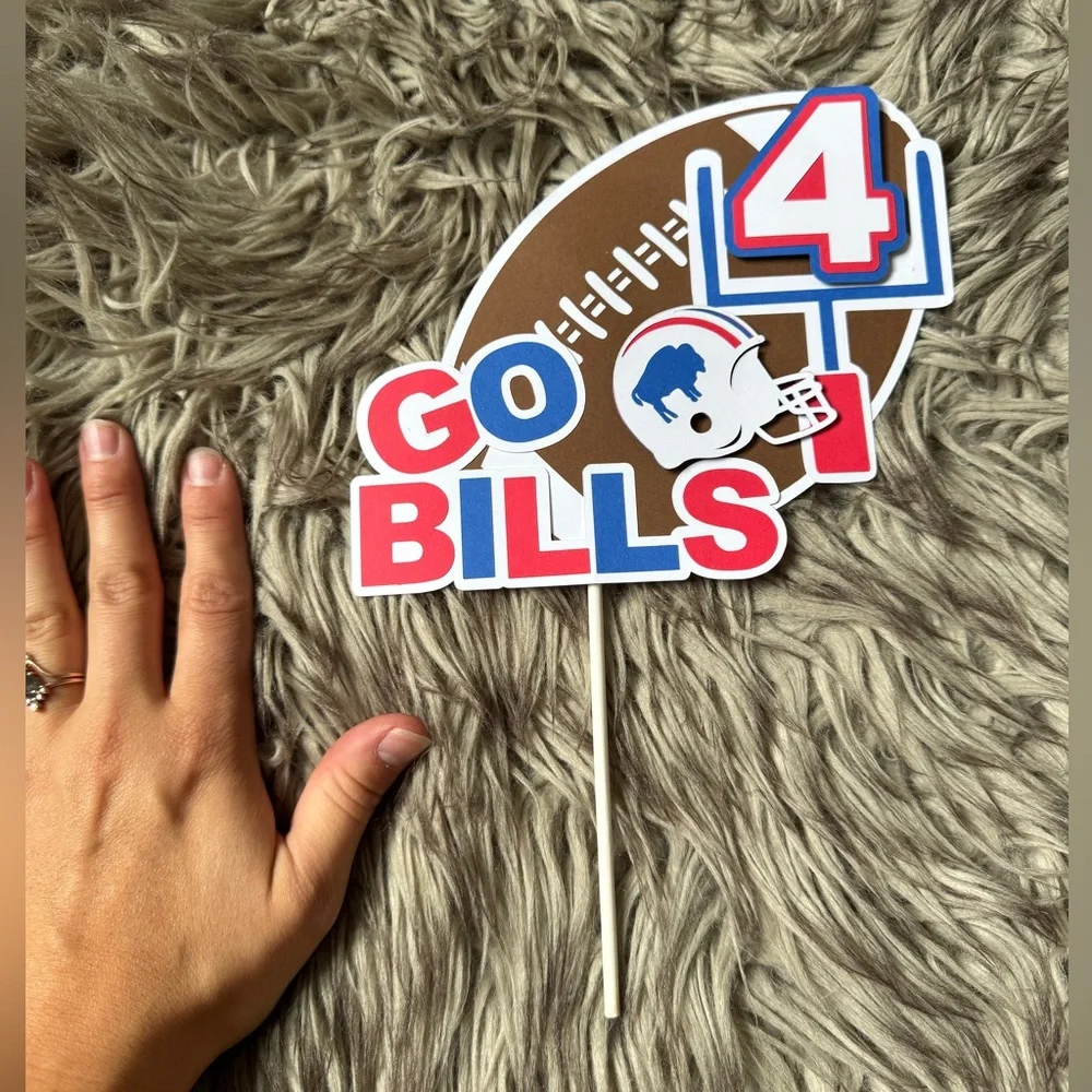 Buffalo Bills 4th Birthday Cake Topper